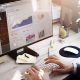 analytics dashboard worker viewing at desk